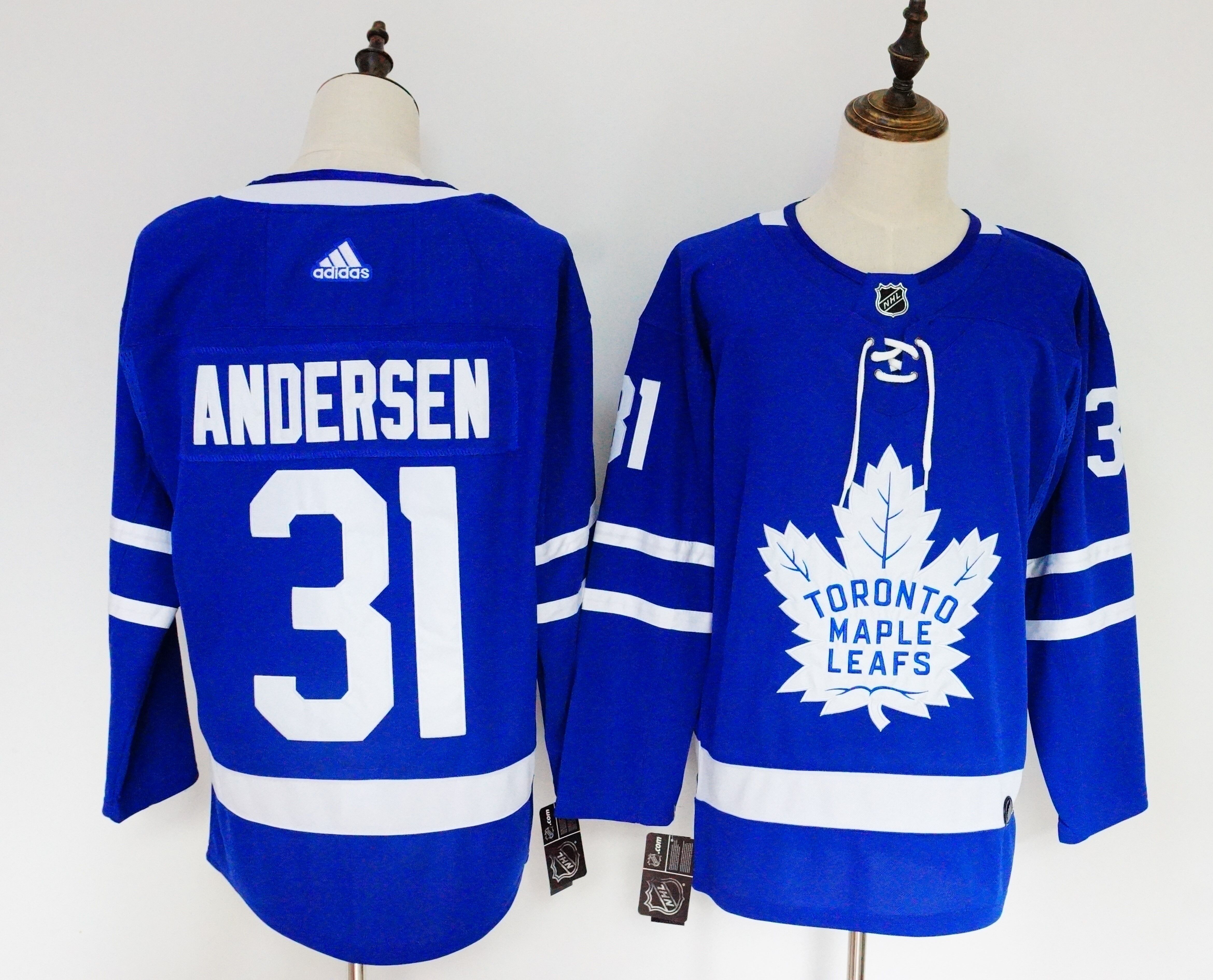 Women Toronto Maple Leafs 31 Andersen Blue Hockey Stitched Adidas NHL Jerseys